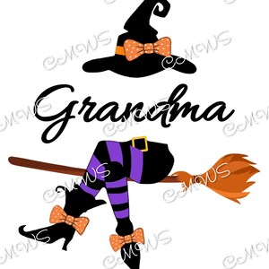 Grandma/Mama/Nana/Aunt Witch Black Letter PNG