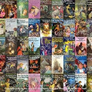 Nancy Drew Books Collage PNG