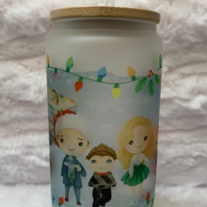 Christmas Vacation Character 16 oz Frosted Glass Can