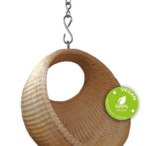 Birds nest flying Chair. 100%Natural. Wicker Rattan Hanging Swinging Chair, hammock style. For a fairy garden or a cosy-relaxing homeoffice