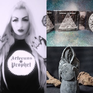 Metalhead gift Set of 3, Black metal T-Shirt, compact disk\CD, Death metal Monk candle