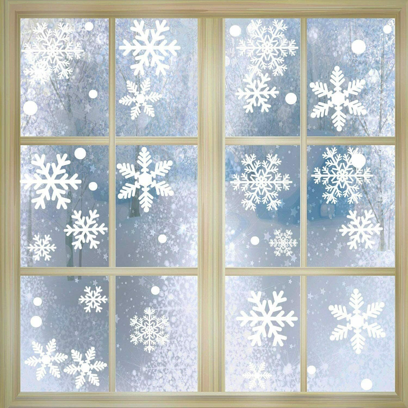 146pcs Removable Christmas Window Snowflakes Stickers Clings - Etsy UK