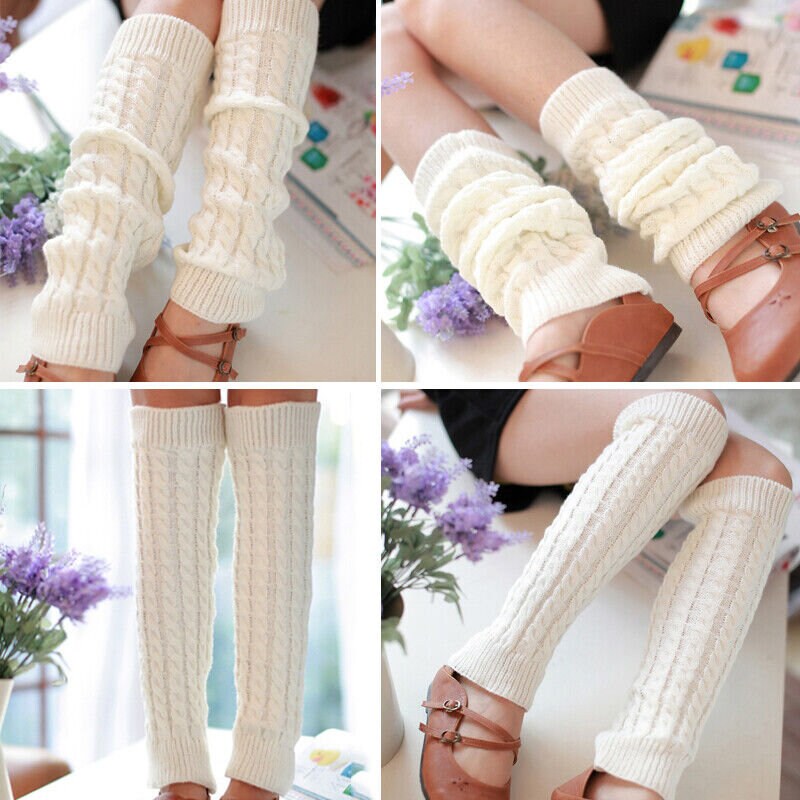 Women Ladies Winter Warm Leg Warmers Cable Knit Knitted - Etsy UK