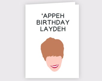 Appy Birthdeh Laydeh, Sue Tuke, Charity Shop Sue, Birthday Card, A6 Card by Majic Moments