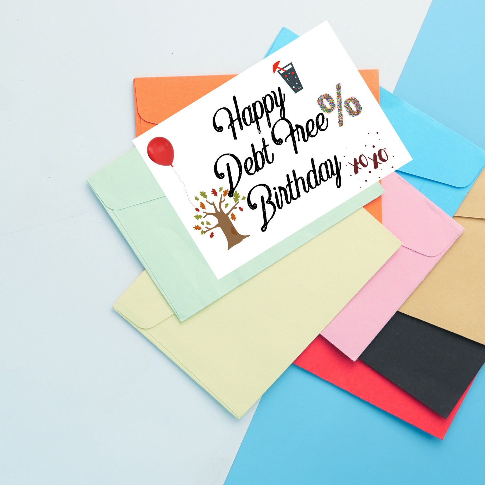 debt free birthday card printable birthday card birthday etsy