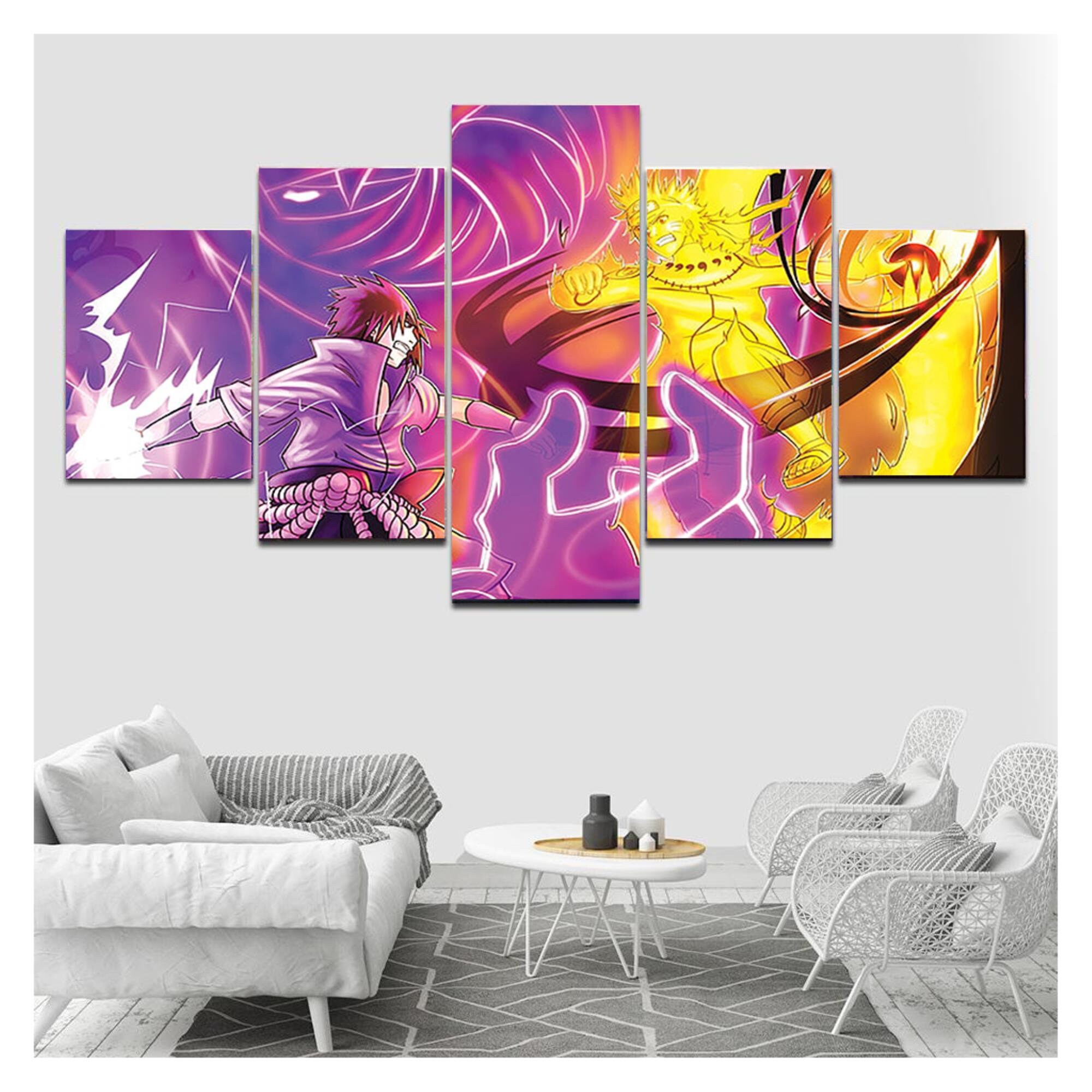 Japanese Anime Manga Canvas 5 Panel Framed Naruto Canvas 5 Etsy