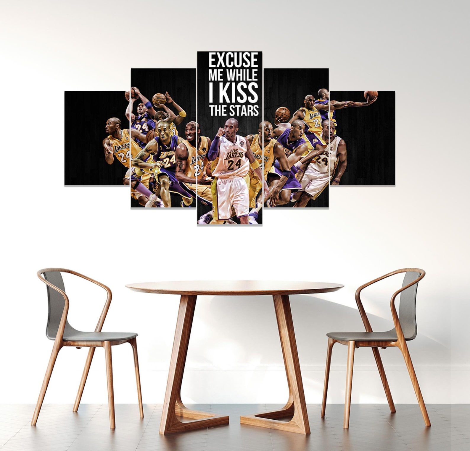 Kobe Bryant Canvas 5 Panel Framed Kobe Bryant Canvas Wall Etsy