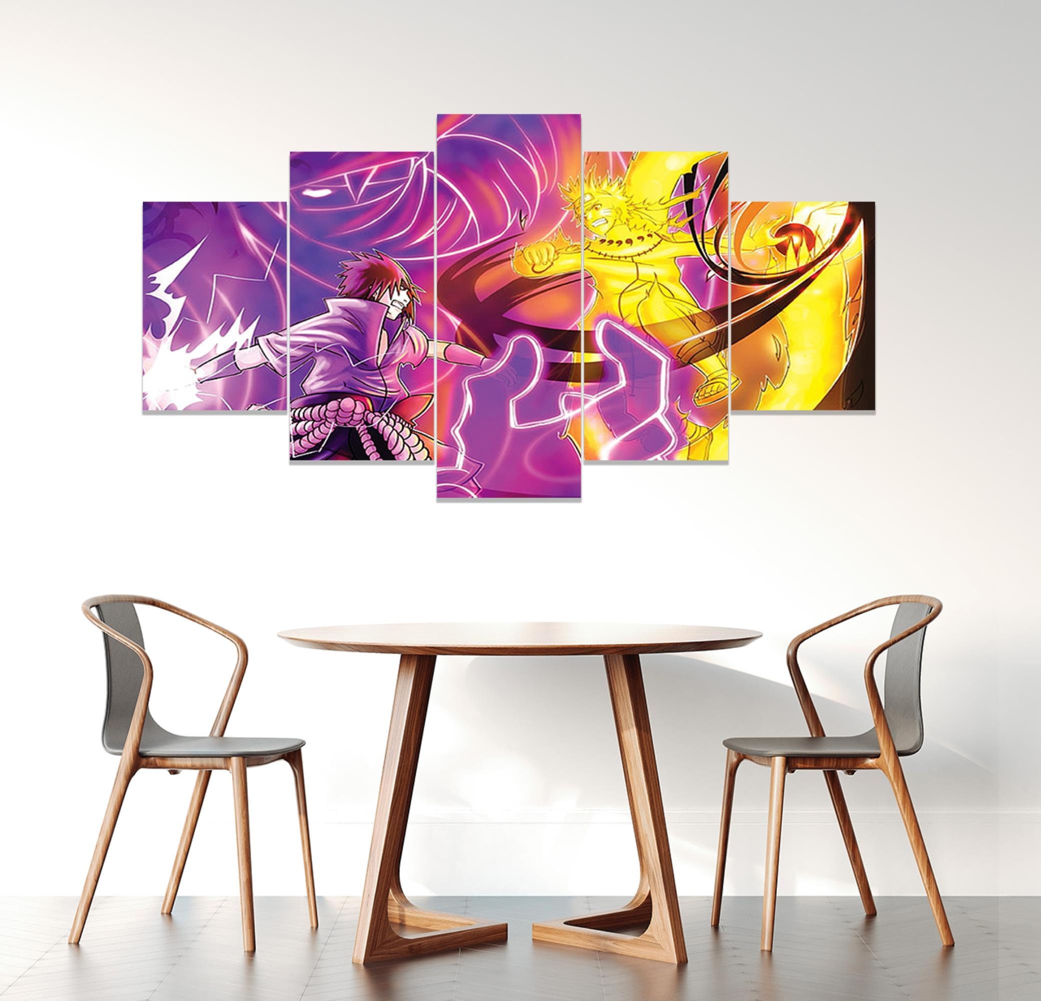 Japanese Anime Manga Canvas 5 Panel Framed Naruto Canvas 5 Etsy