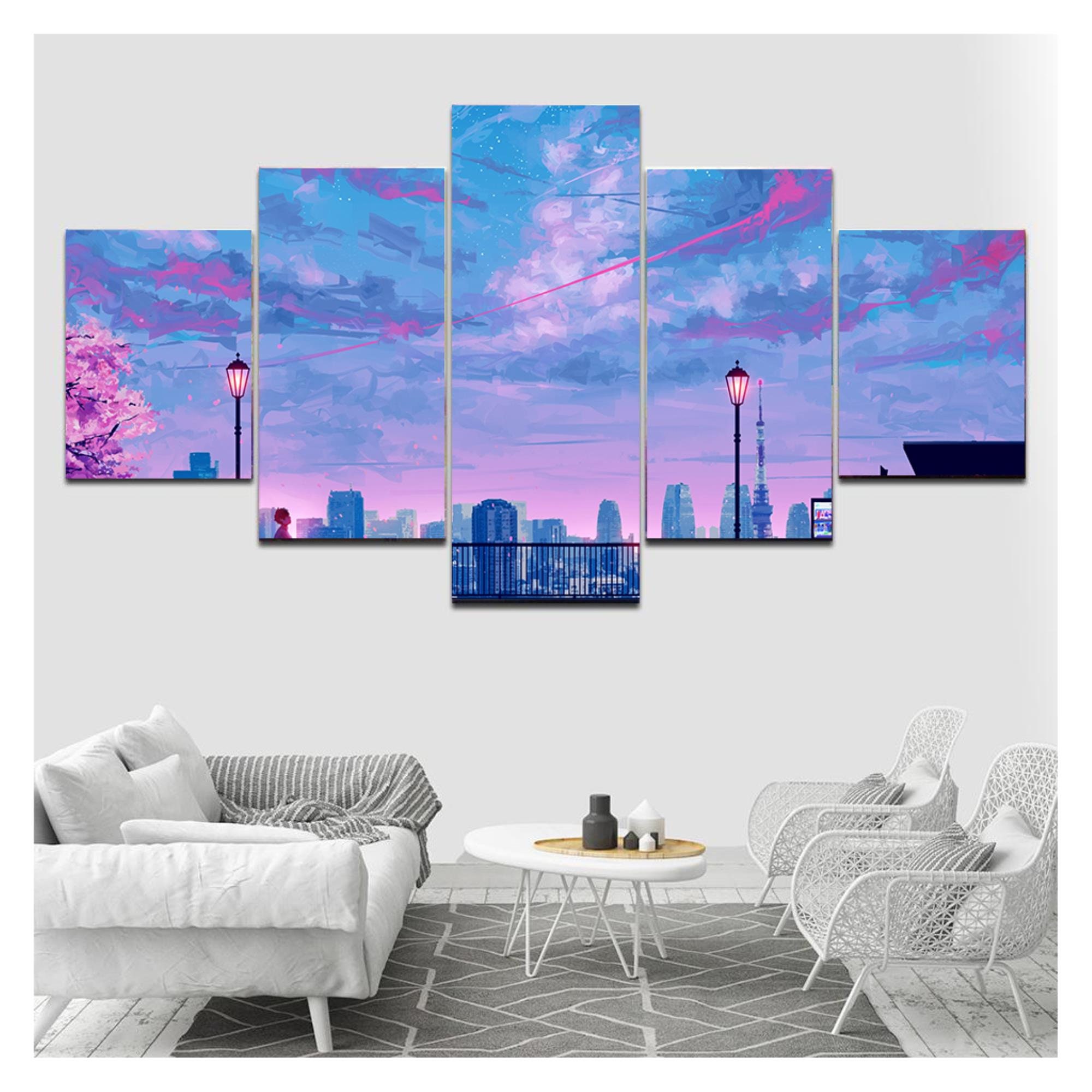 Digital Canvas 5 Panel Framed Digital Art Artwork Canvas 5 Etsy