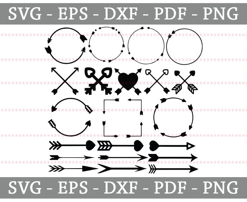 Download Arrow Monogram Frame Svg Bundle Arrow Clipart Arrow Line ...