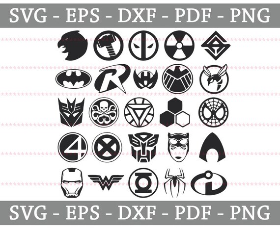Superheroes Logo Svg Superhero Cut Files Superhero Svg | Etsy