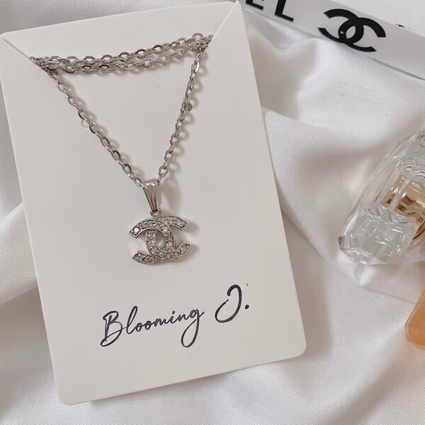 Repurposed Authentic Designer Button CC Necklace