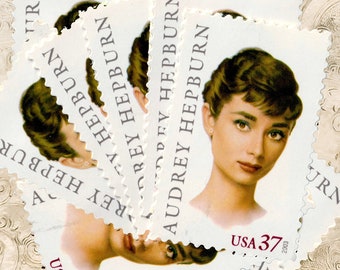 Sets of 10+ Stamps - 37 Cent "AUDREY HEPBURN" Unused Postage Singles Mint Condition | Self-Adhesive #3786 (2003) Legends of Hollywood Issue