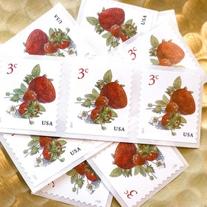 Stamp Sets - 3 Cent STRAWBERRIES - Unused Postage, Bulk Available #5201 (Year 2017) | Weddings, Collectors & Stationers | Pristine New!