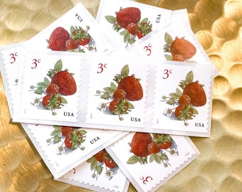 Stamp Sets - 3 Cent STRAWBERRIES - Unused Postage, Bulk Available #5201 (Year 2017) | Weddings, Collectors & Stationers | Pristine New!