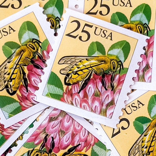 Sets of 10+ Stamps - 25c HONEYBEE Unused Vintage Postage | For Invitations, Collectors & Stationers (#2281 / Issued in 1988) Very RARE!
