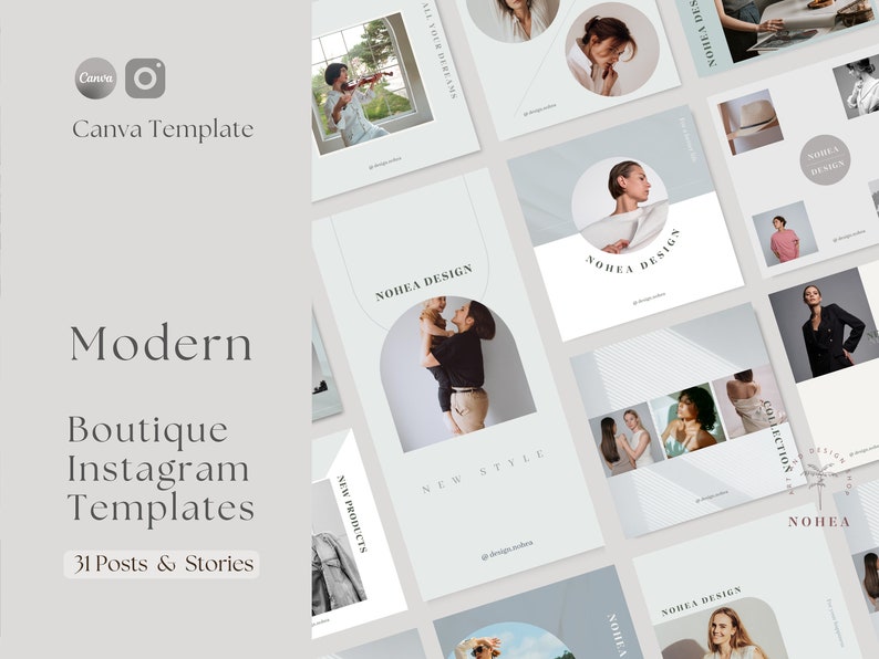 Editable Modern Fashion Boutique Instagram Post Templates Etsy