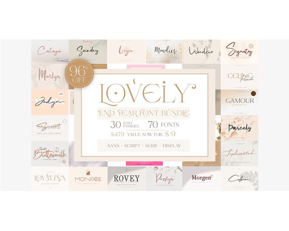 Download Lovely Font Bundle Best Seller For Valentine S Project Etsy