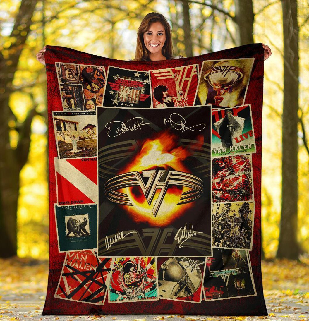 Van Halen Rock Band Ver1 Signature Blanket Van Halen Sherpa Etsy