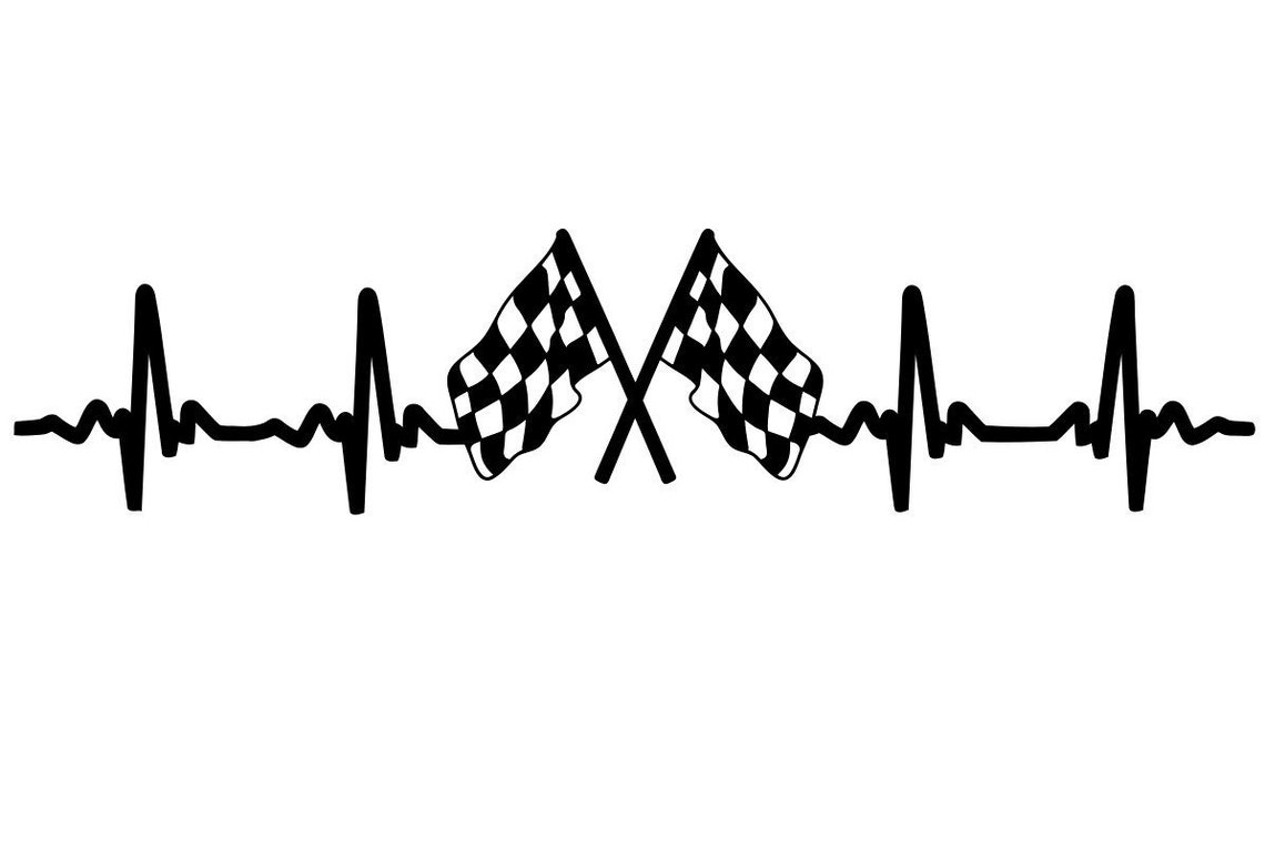 Racing Heartbeat Car Decal Etsy