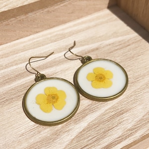Buttercup Hoops, Flower Earrings, Nature Inspired