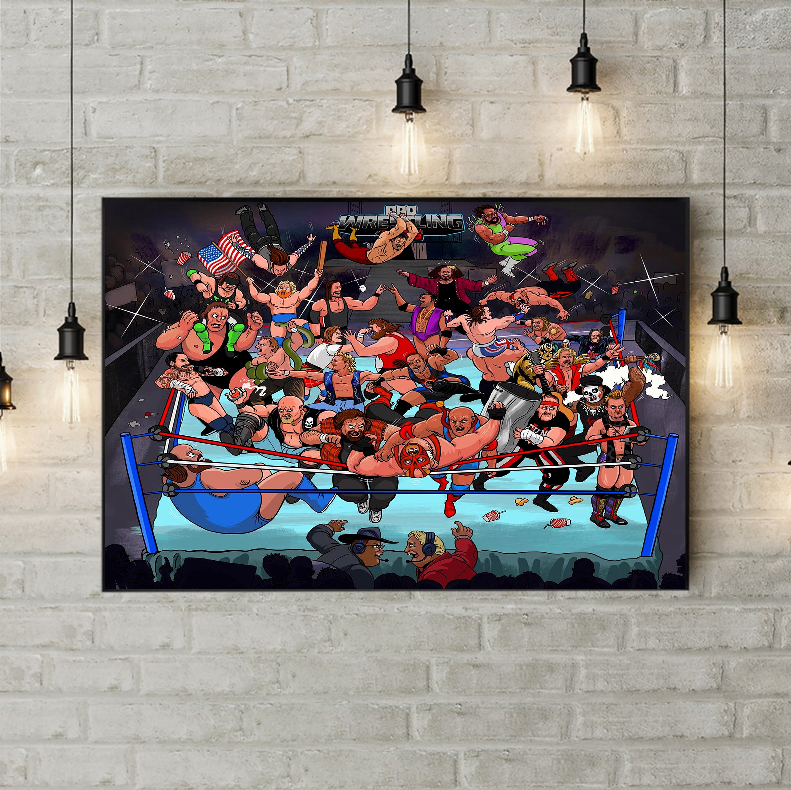 Wrestling Art Canvas Wrestlemania Canvas Print WWF WCW WWE Etsy