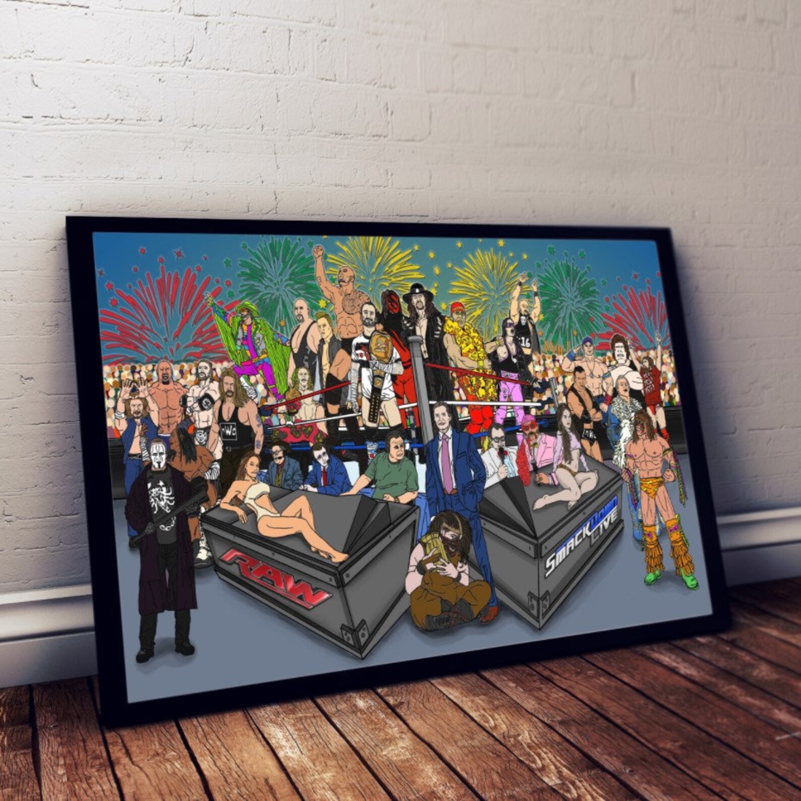Wrestling Art Canvas Wrestlemania Canvas Print WWF WCW WWE Etsy