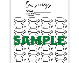 Car Fund Savings Tracker | Car Savings Goal Tracker | Savings Printable PDF | Savings Challenge