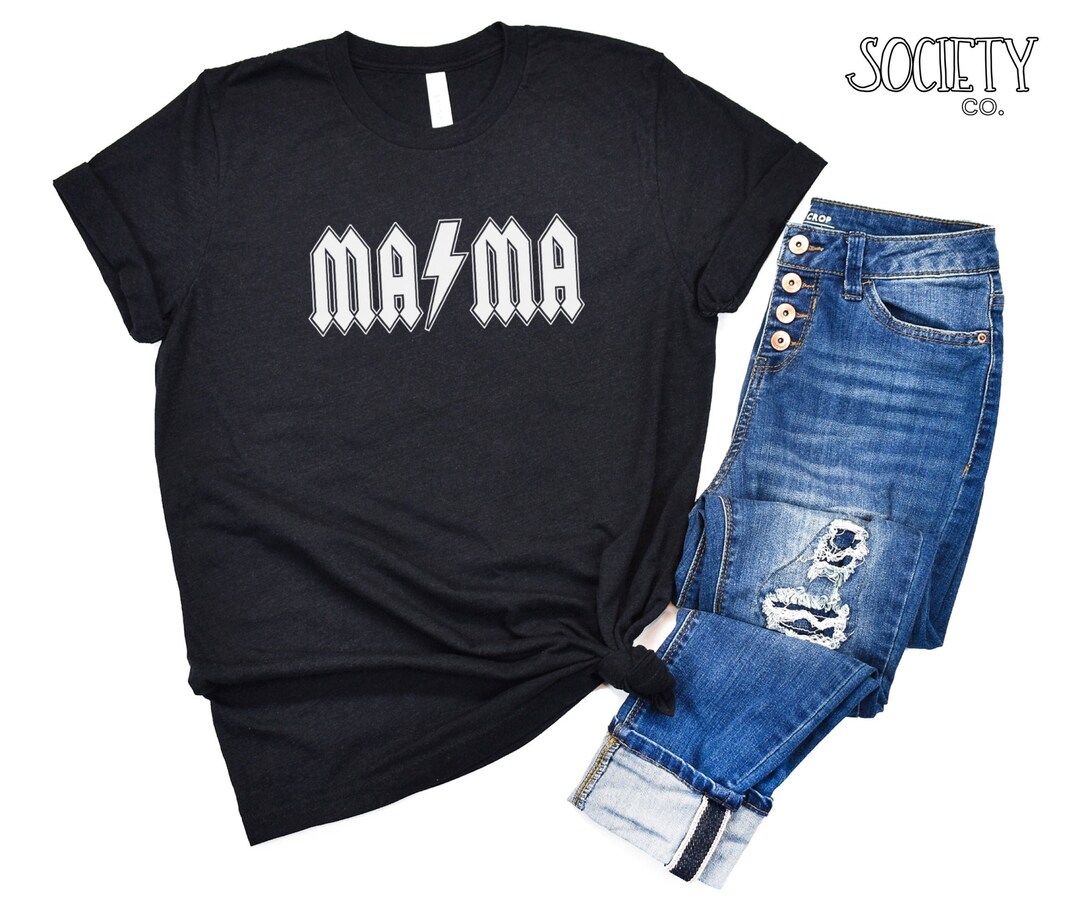 Mama Shirt | ACDC Mama Tshirt | Rocker Mama Tee | Band Tee| ACDC Shirts ...