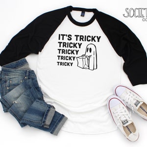 It&#39;s Tricky Tricky Tricky Shirt | Lustiges Halloween Shirt | Run DMC T-Shirt | Sarkastisches Halloween-T-Shirt | Hip Hop Lyrics | 80er Jahre Musik | Kostüm