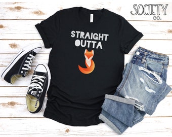 Straight Outta Fox / Zero Fox Shirt / Funny Fox Graphic T-shirt / Sarcastic Tee / Zero F*cks Given / For Fox Sake / Gift For Friend / Gym
