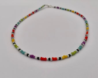 Beaded Rainbow Choker