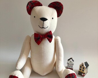 Weißer Bär gefüllte Tier, Bio-Spielzeug, gesundes Spielzeug, Weichbär, Bär Plüsch, Sleep Mate, Geschenk für Kind, handgemachte Bär, gefüllte Bär Geschenk