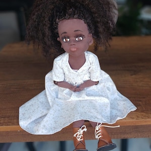 Cute Black Waldorf Girl With Different Clothes, Natural and Soft Toy for Children, Name Embroidered Waldorf, Custom Waldorf, Christmas Gift
