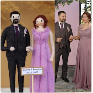 Custom Wool Felted, Personalized Portrait Satatue,Wool Felted Figures, Personalized Doll, Wedding Felted Gift, Best Easter Gift, Custom Doll