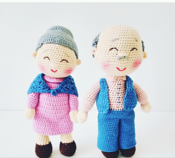 Buy Amigurumi Grand Parents Valentines Day Gift Amigurumi Granny