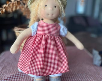 13 inches Waldorf with gift bag, Waldorf Baby Doll, Gift For Child, She can stand with her amazing shoes,  Also gift name embroidery,