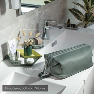 The LINEARC Dopp Kit Modern Silicone Toiletry Bag. Makeup Organizer, Travel Cosmetics Case, Waterproof Fabric, Easy to Clean. image 3