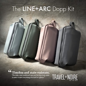 The LINEARC Dopp Kit Modern Silicone Toiletry Bag. Makeup Organizer, Travel Cosmetics Case, Waterproof Fabric, Easy to Clean. image 2