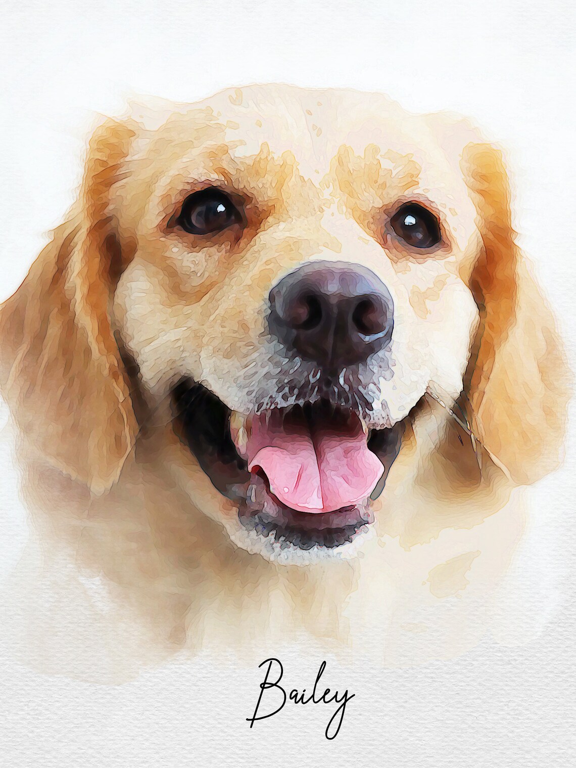 Custom Dog Print Digital Portrait From Photo Custom | Etsy