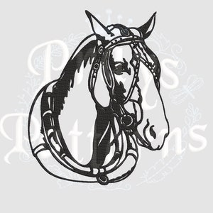 Realistic Draft Horse Digital Embroidery Design | Very Detailed | Working Horse