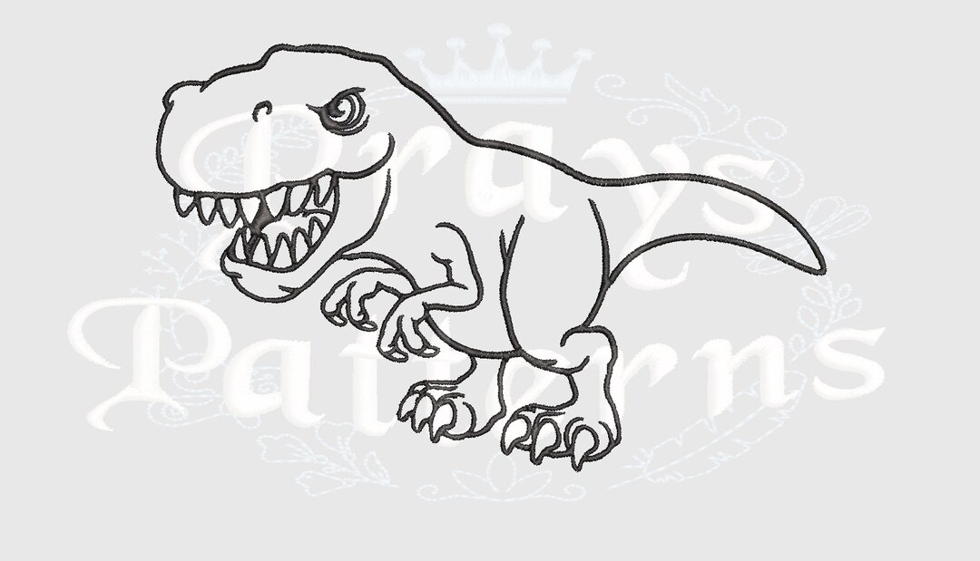 T-rex Skeleton Embroidery Digital Embroidery Design - Etsy