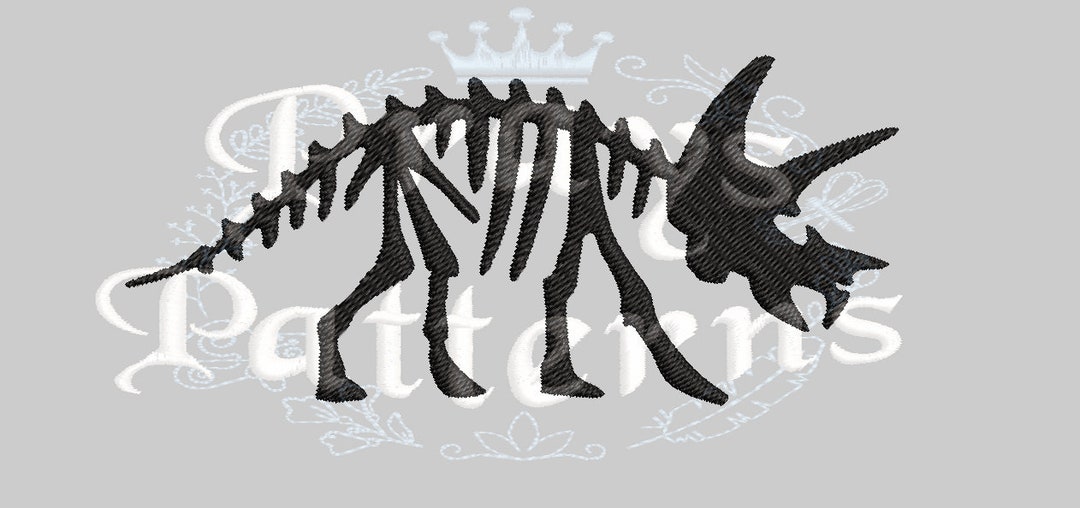 Triceratops\dinosaur Skeleton Embroidery Digital Design - Etsy