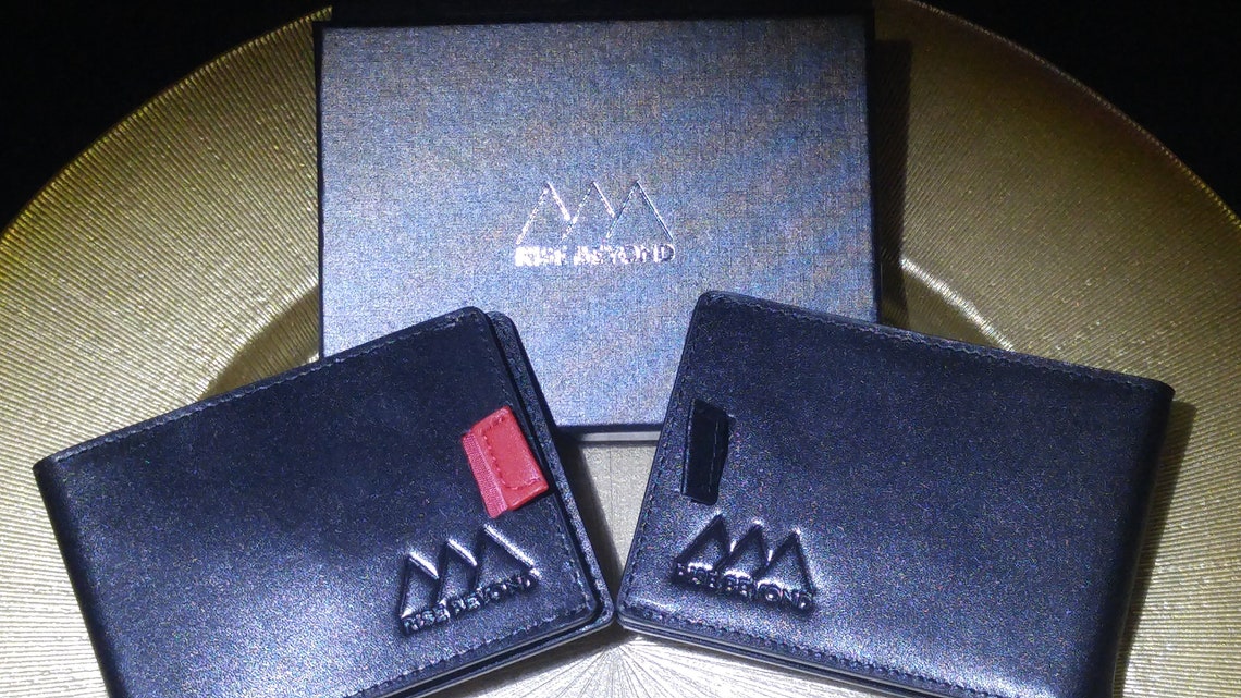 Small Leather Wallet - Black Slim Wallet - Money Clip Wallet ...