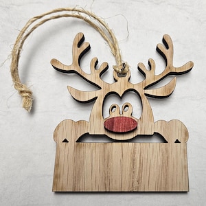 Customizable Reindeer Ornament - Instant digital download