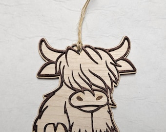 Cow Christmas Ornament - Instant digital download