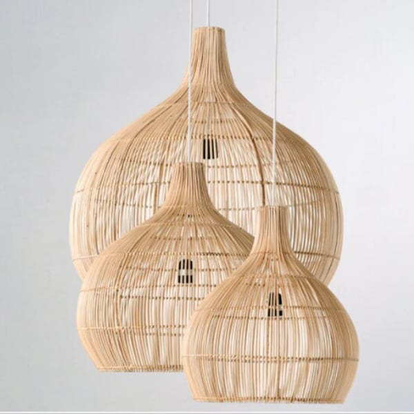 High Quality-Wicker Pendant Light,Bamboo Light Fixture,Rattan Pendant Light,Bamboo Light,Rattan Lampshade,Rattan Light Fixture,Rattan Light