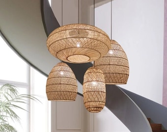 High Quality-Rattan Pendant Light,Bamboo Pendant Light,Wicker Light,Bamboo Light,Rattan Lampshade,Rattan Light Fixture,Rattan Pendant Lamp