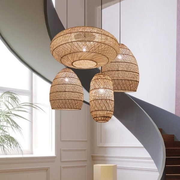 High Quality-Rattan Pendant Light,Bamboo Pendant Light,Wicker Light,Bamboo Light,Rattan Lampshade,Rattan Light Fixture,Rattan Pendant Lamp