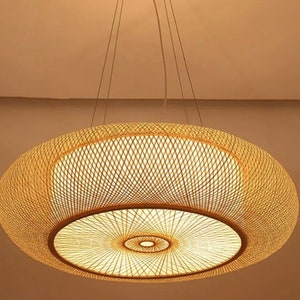 HQ -Bamboo Pendant Light,Rattan Pendant Light,Bamboo Lamp,Rattan Lampshade,Bamboo Lamp Shade,Bamboo Light,Rattan Light,Rattan Light Fixture